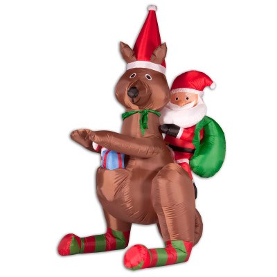 Buy Christmas 2.2m Air-powered Santa Riding Kangaroo | Grays Australia