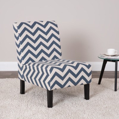 Chevron Chair - Navy & White
