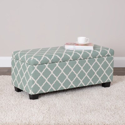 Trellis Storage Ottoman - Duck Egg Blue