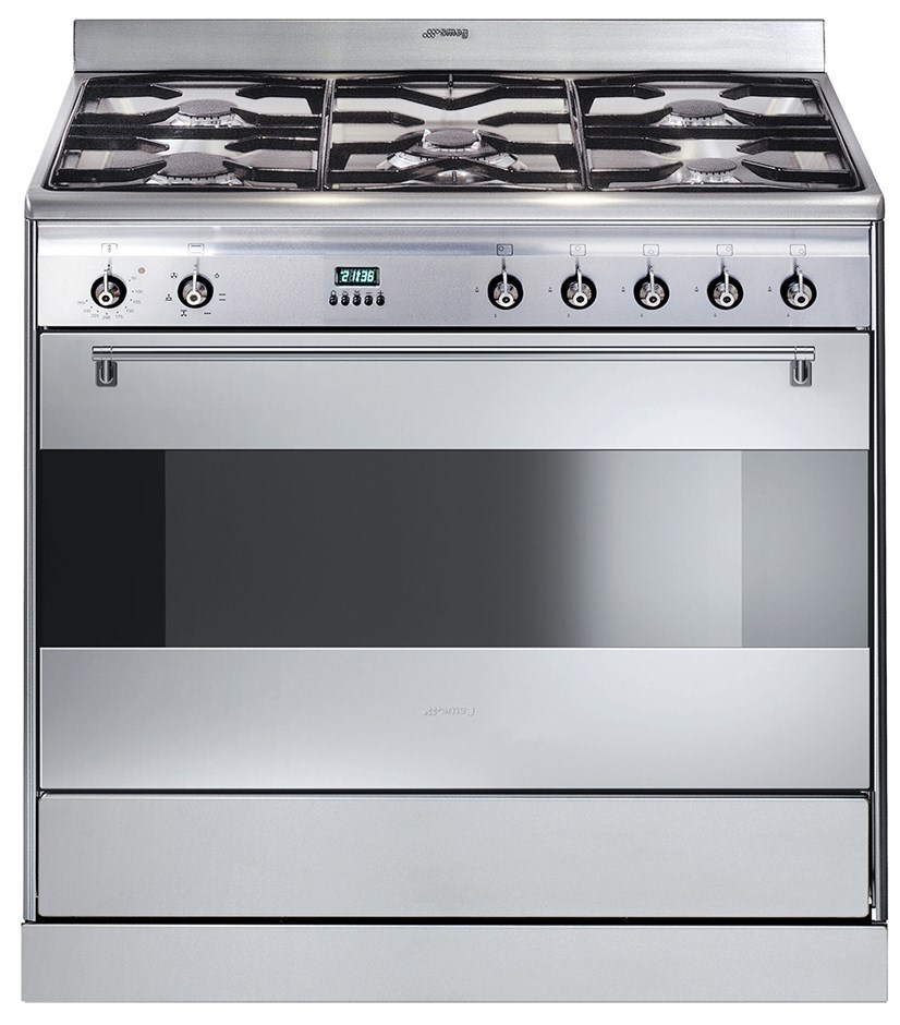 Smeg 90cm Stainless Steel Freestanding Dual Fuel Oven/Stove (SA9065XS