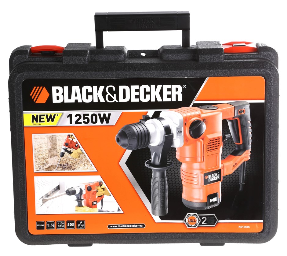 BLACK & DECKER 1250W Pneumatic Hammer Drill, Capacity Concrete 32mm