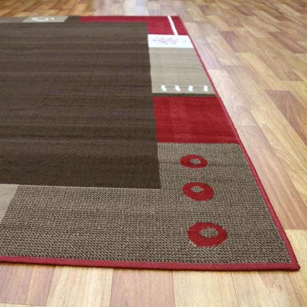 Modern Border Pattern Rug Brown, Beige, 