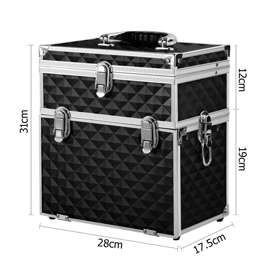 Buy Portable Cosmetic Beauty Makeup Case Diamond Black Grays Australia