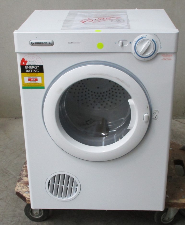 Simpson 4kg Dryer Model 39P400MV1 Auction Australia