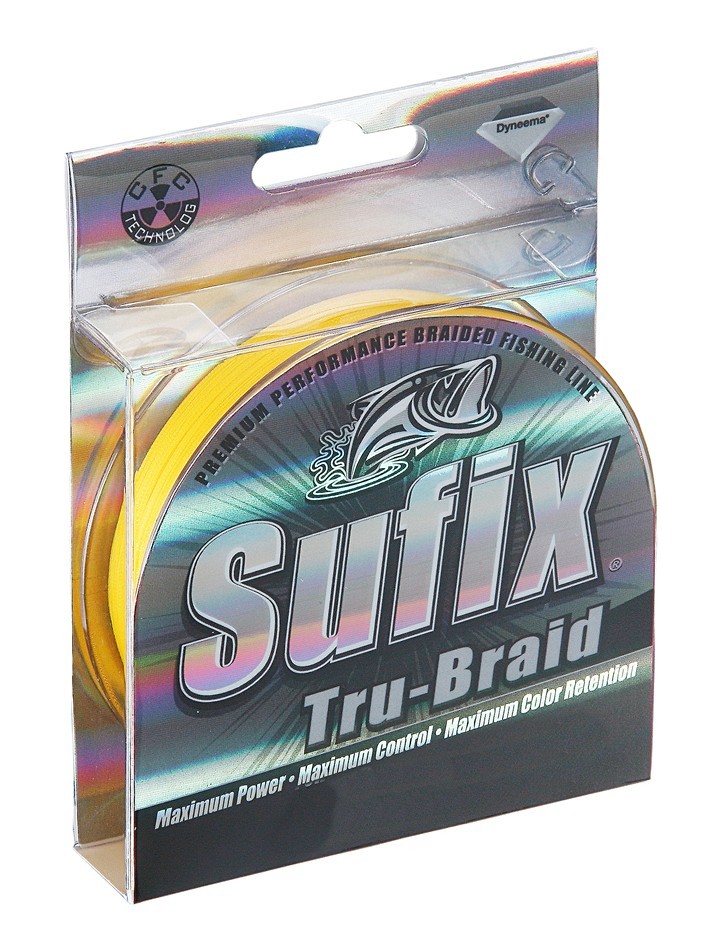 Sufix tru-braid 300 yards 15lb hi-vis Ye