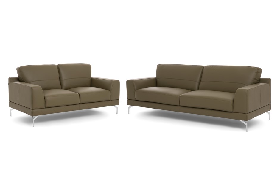 NEW Leather Sofa Italian Made Lounge 3 +