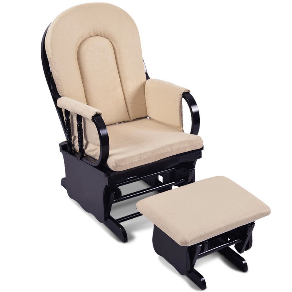 Buy Cuddly Baby Breast Feeding Sliding Glider Chair with Ottoman Beige Grays Australia
