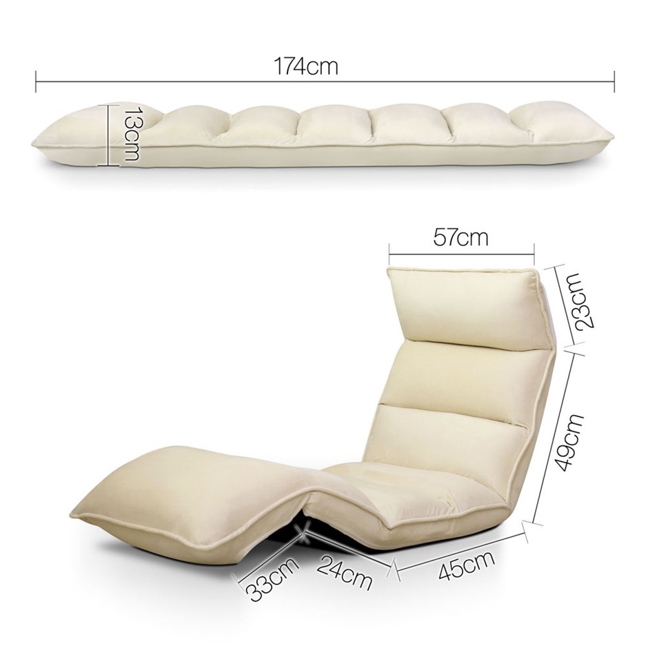 Buy Artiss Adjustable Lounge Sofa Chair Ivory Grays Australia