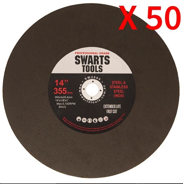 50Pc 350Mm 355Mm 14" MetalChop Off Drop Saw Blades Cutting Discs Wheel