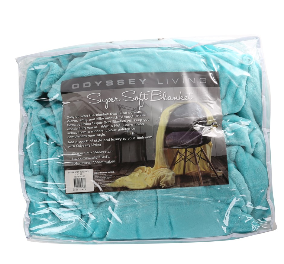 ODYSSEY LIVING Super Soft Blanket, King/Queen Size, 240cm x 260cm, 100