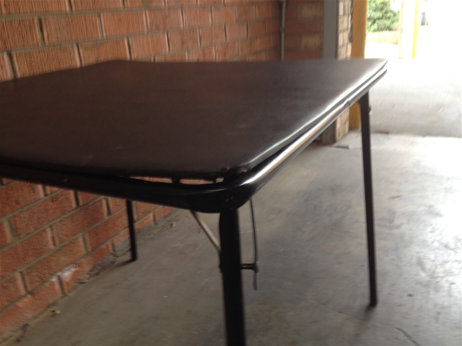 Square Folding Card Table Vinyl Top 85cm X 85cm (23804615 Auction