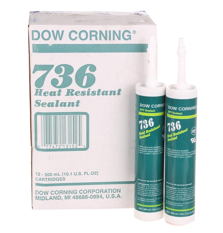 2 x DOW CORNING 736 Heat Resistant Sealants 300ml, 100 Silicone Rubber