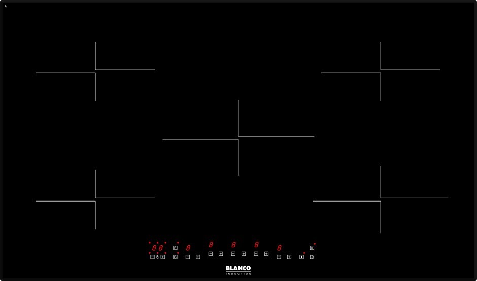 Blanco 90cm, 5 Zone, Induction Cooktop (
