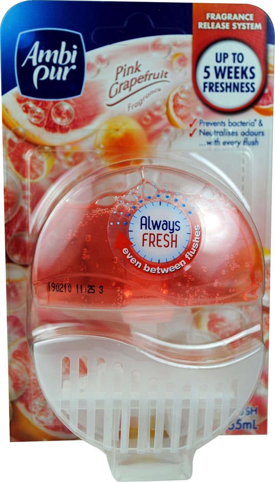 6 x Ambi Pur Flush 55mL Pink Grapefruit 