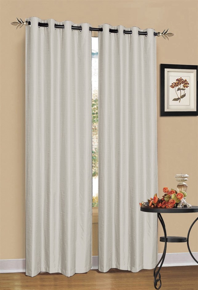 2 x White / Cream 100% Blockout Eyelet C