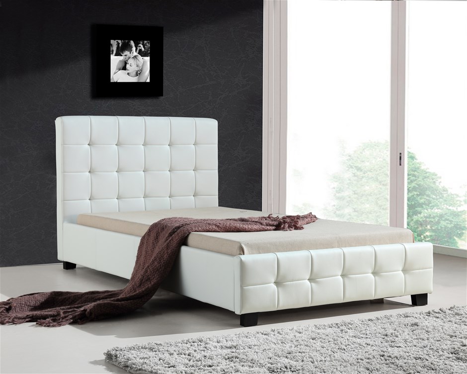 King Single PU Leather Deluxe Bed Frame 