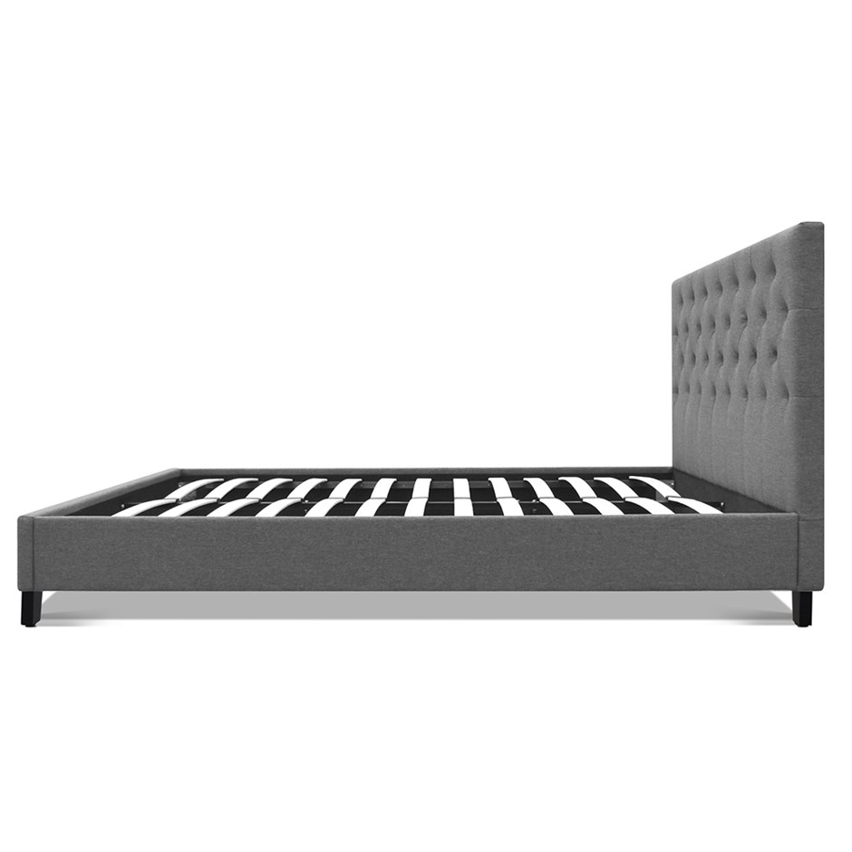Buy Artiss Double Size Fabric Bed Frame Headboard Grey Grays Australia