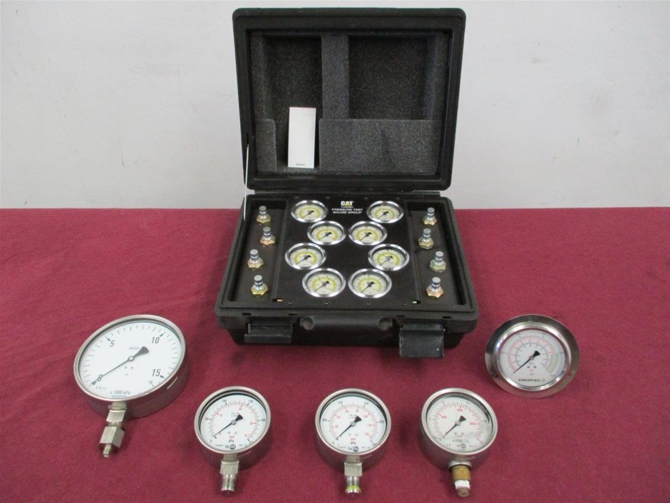 Cat 1U5481 Pressure Test Gauge Group And 5 Extra Gauges, Auction (0224