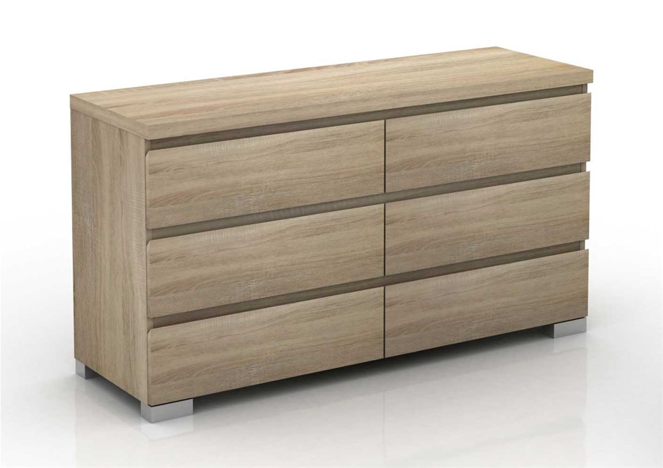 Elara 6 Drawer Chest - Light Sonoma Oak