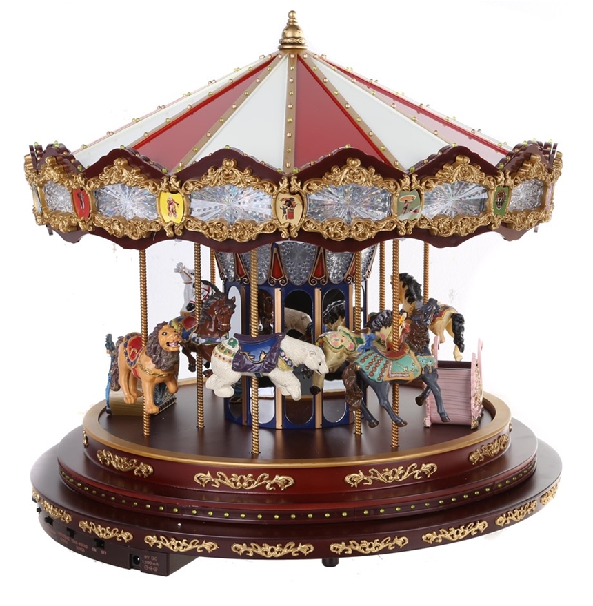 MR CHRISTMAS Marquee Grand Carousel, Plays 40 Songs with Animated LED ...