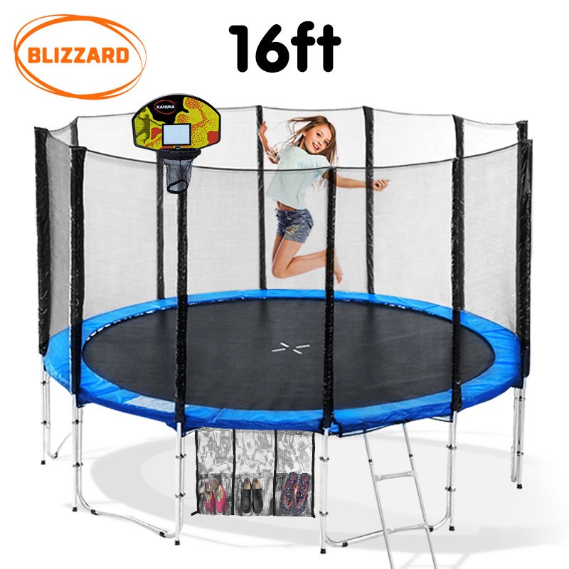 Blizzard 16ft Trampoline with Basketball
