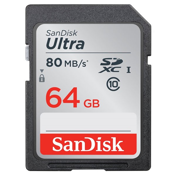 SanDisk 64GB SDHC Class 10 Ultra 80MB/S 