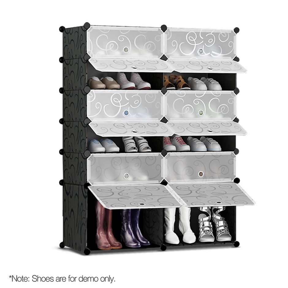 12 Cube Stackable Shoe Rack Storage Cabi