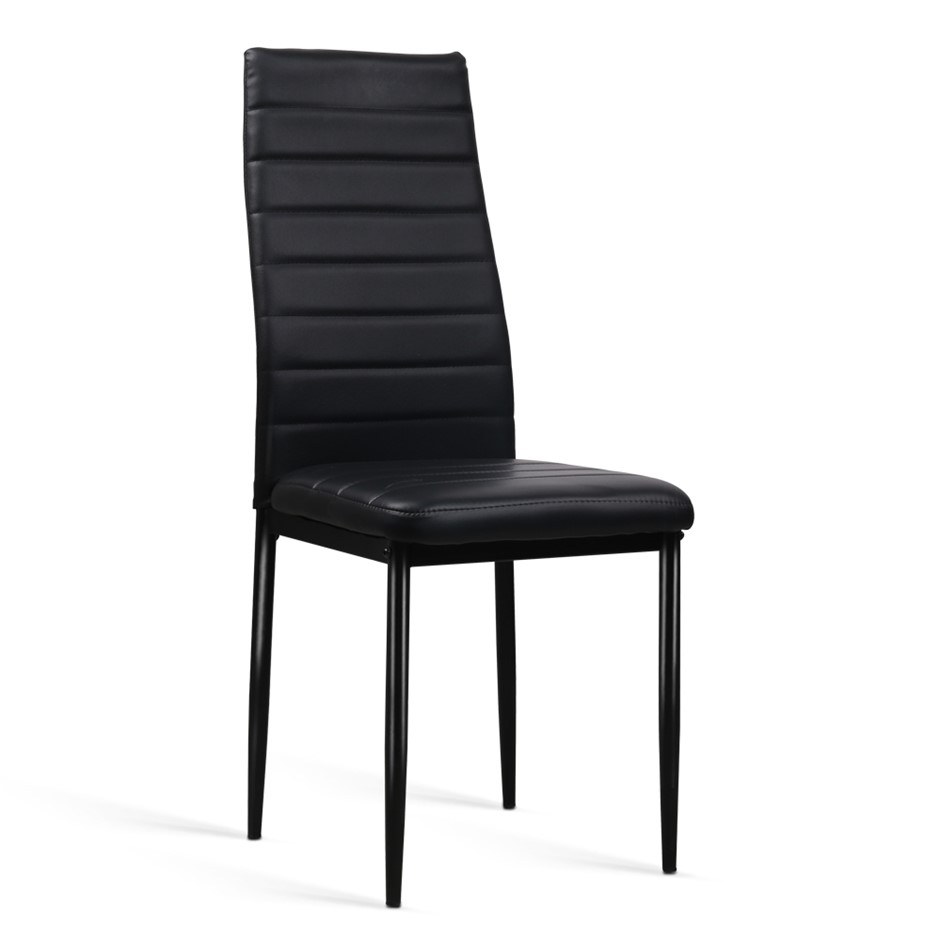 Artiss Set of 4 Dining Chairs PVC Leather - Black