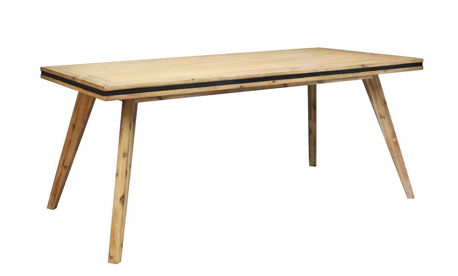 Dining Table 180cm Medium Size Solid Acacia Wooden Frame in Silver Brush