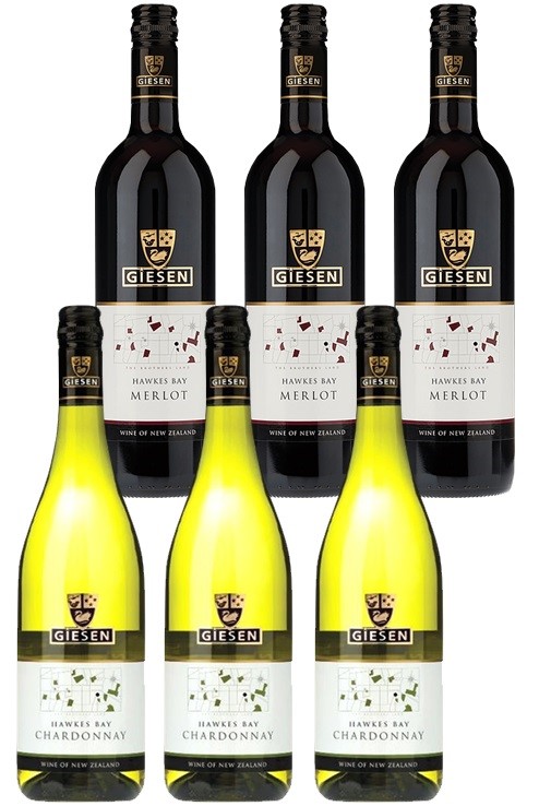 Giesen Merlot & Chardonnay (6 x 750mL) M