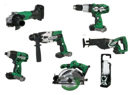 Hitachi 7 Piece 18V Cordless Lithium Too