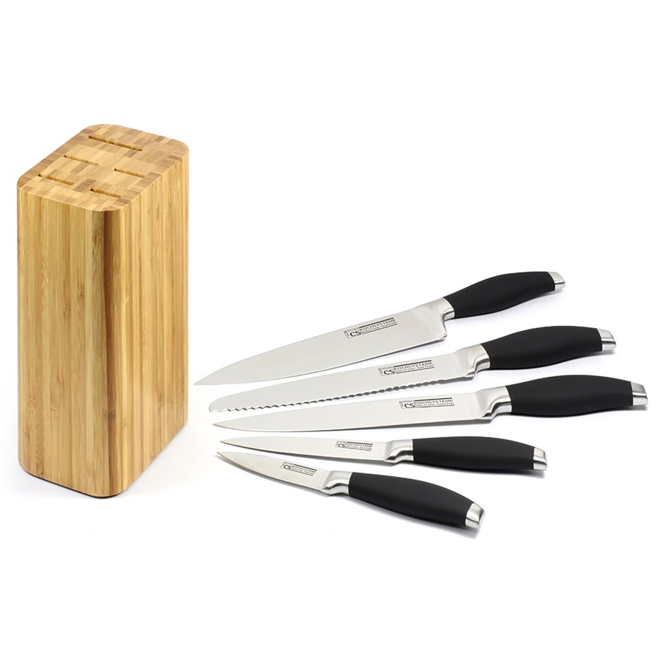 Solms 6pc Stainless Steel Knife Block Se