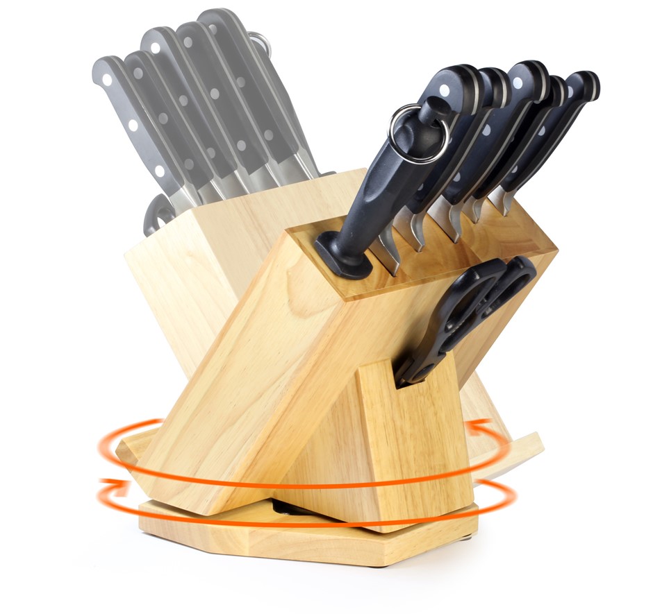 Premium 8pcs SS Rotating Knife Block Set