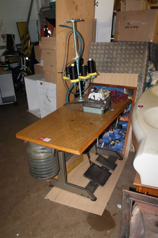 Industrial Sewing Machine + Table Auction (02225036078)