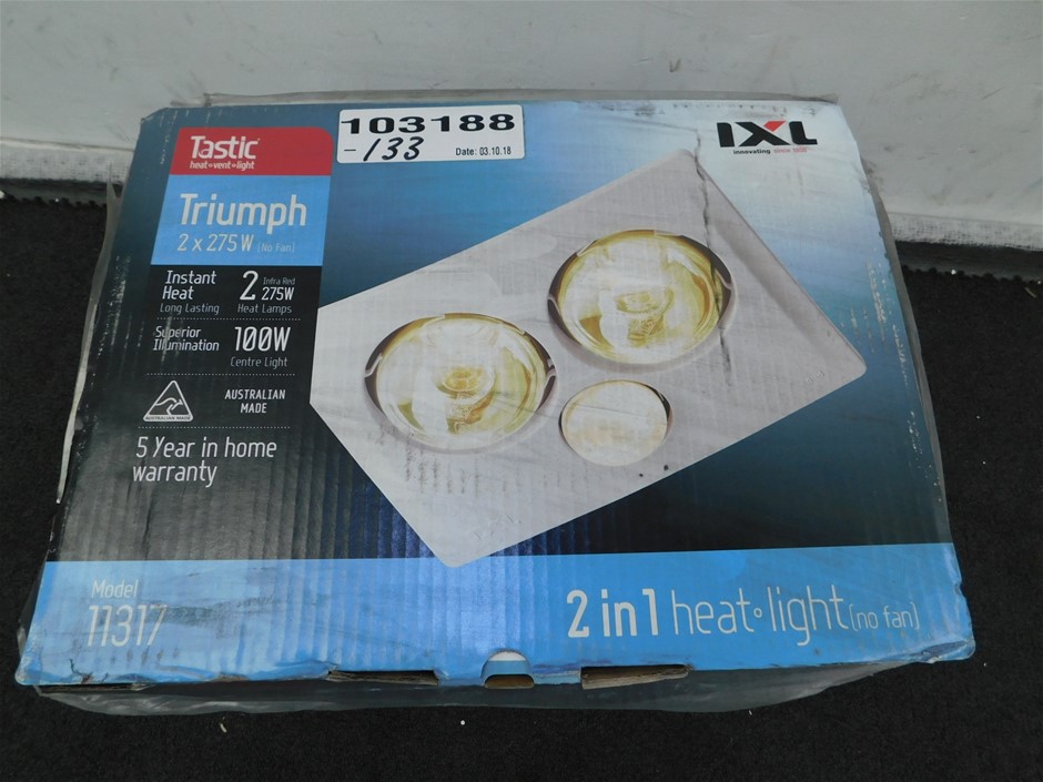 IXL Heat Lamp 2 in 1 Tastic Heat / Vent / Light (No Fan) Auction (01337021106) Grays Australia