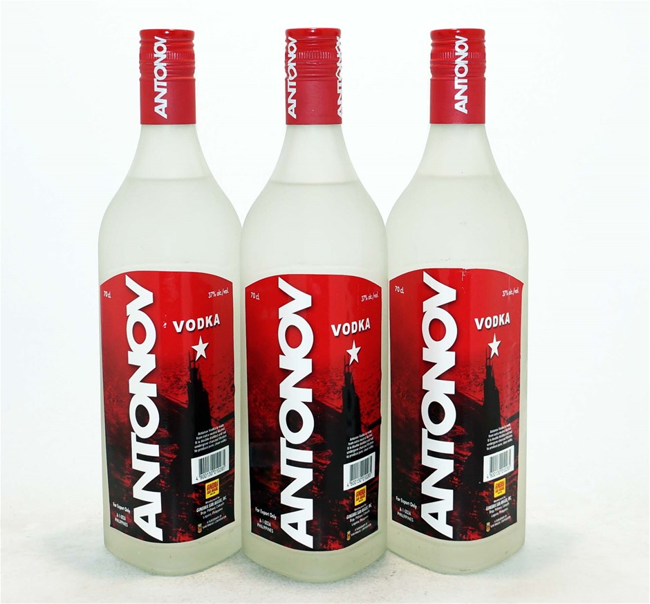 Antonov Vodka (3x 700mL), Phillipines. Screwcap. Auction (00212467276