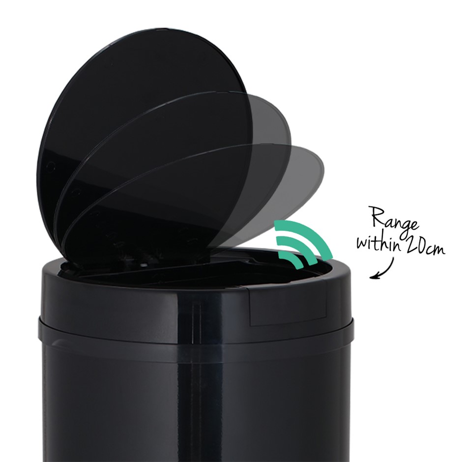 Buy 50L Motion Sensor Bin Black Grays Australia