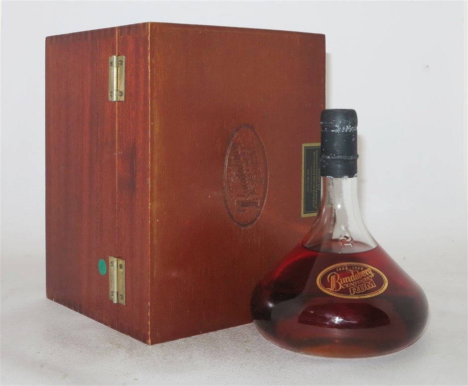 Bundaberg Black `Vat 100` Limited Release Rum Decanter 1985 (1 x 750mL ...