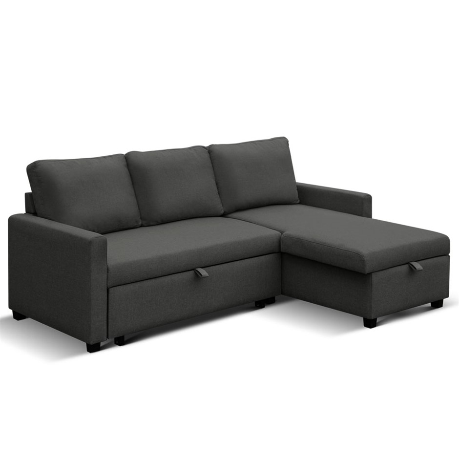 Buy Artiss Sofa Bed Lounge Set 3 Seater Couch Storage ...