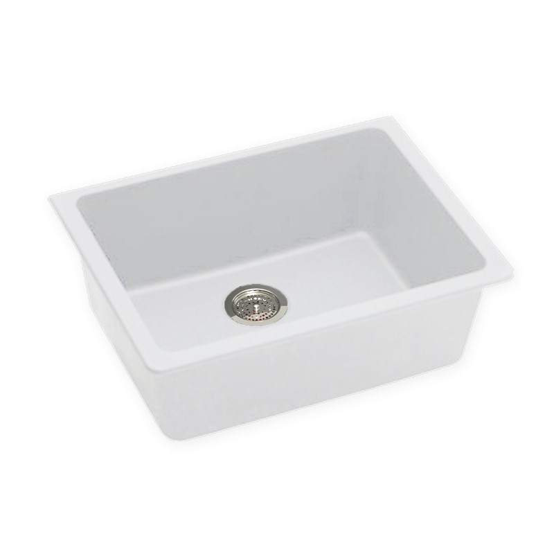 White Granite Quartz Top/Undermount Kitchen Sink Bowl 635 ...