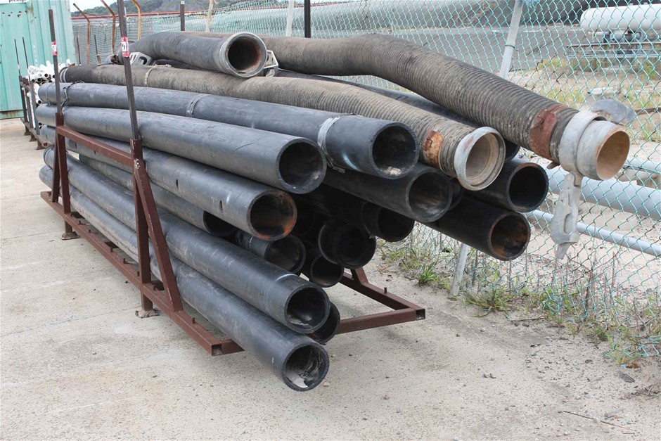 Qty of Assorted Black Pipe In Stillage dewatering equipment Auction ...