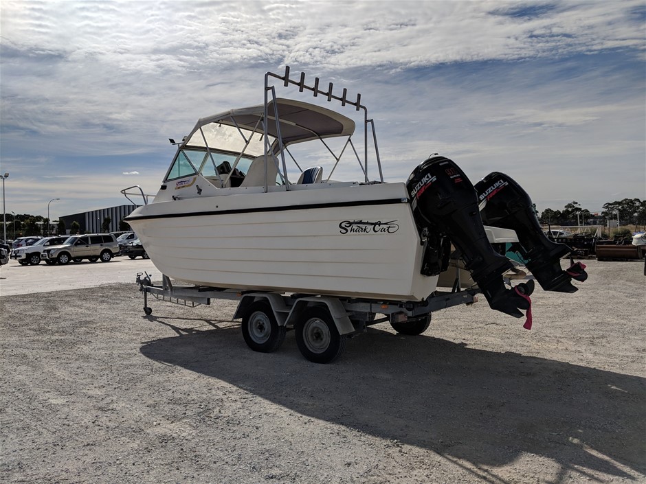 Shark Cat Twin Hull Fibreglass Fishing Boat Auction (00013015606