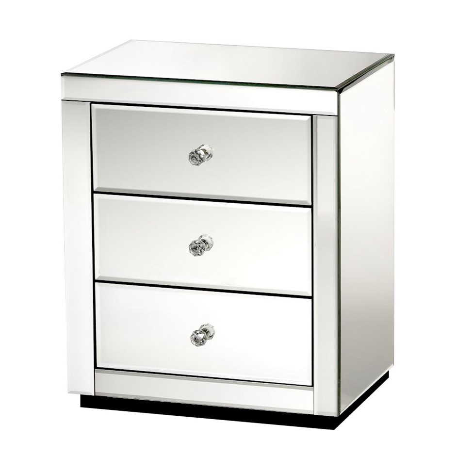 Artiss Mirrored Bedside tables Drawers Crystal Chest Glass Silver