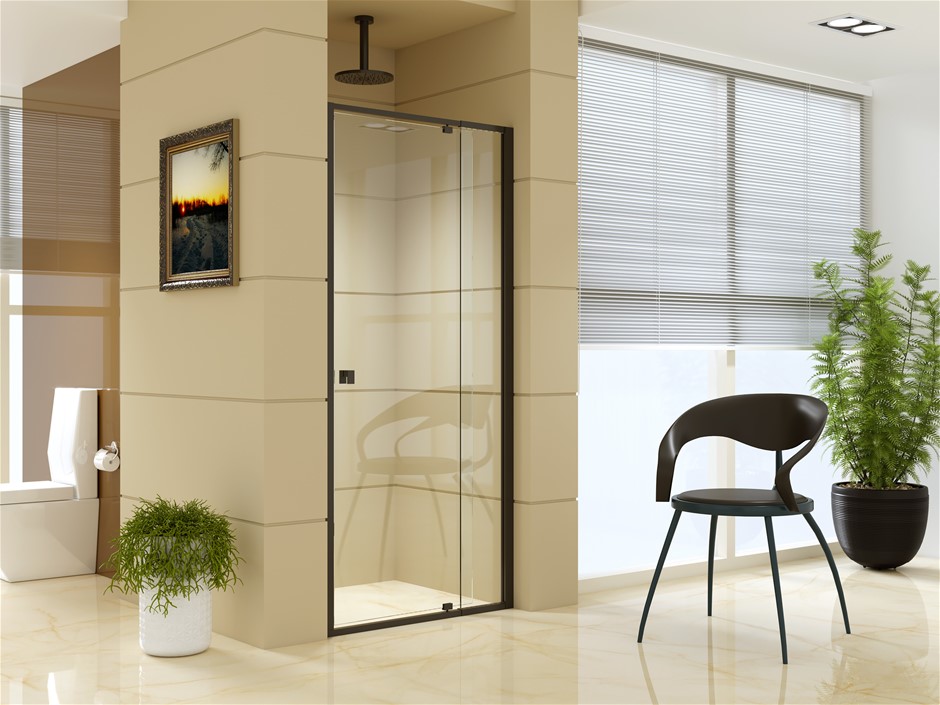 Adjustable Semi Frameless Shower Screen (82~90) x 195cm Safety Glass