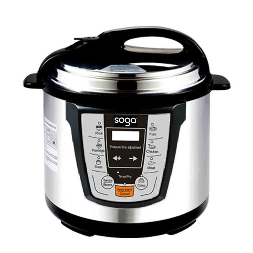 Buy SOGA Electric Stainless Steel Pressure Cooker 6L 1000W Multicooker ...