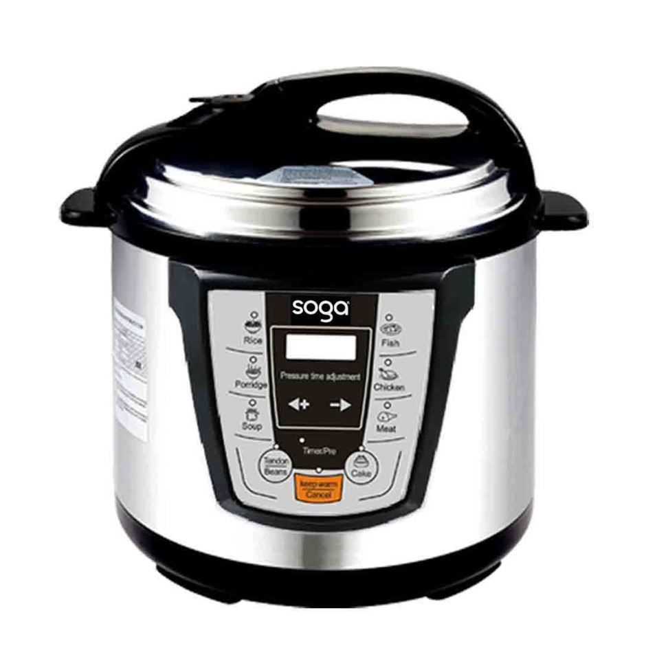 Buy SOGA Electric Stainless Steel Pressure Cooker 6L 1000W Multicooker