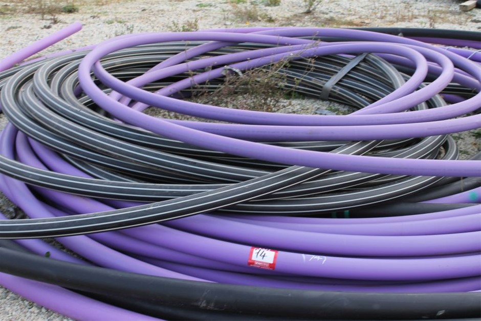 Bulk Lot of Purple and Purple Stripe HDPE Poly Pipe Auction (0074