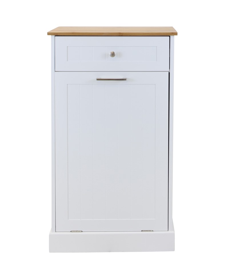 Buy Hampton Microwave Kitchen Cart with Garbage Bin Storage White