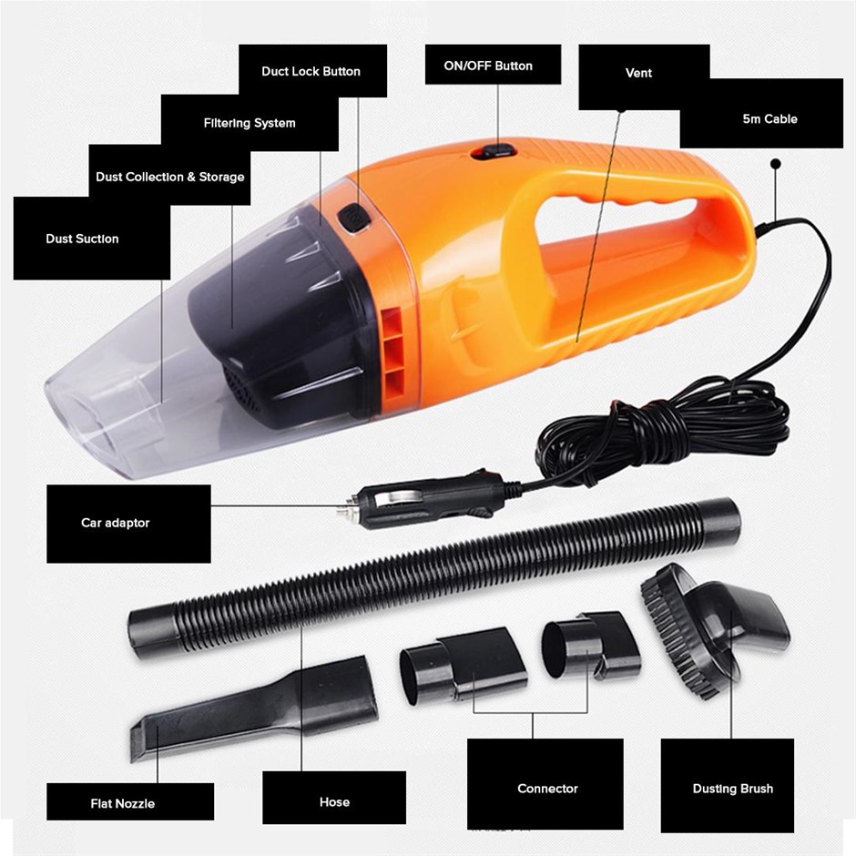 Buy 12V Portable Handheld Vacuum Cleaner Car Boat Vans White Grays Australia