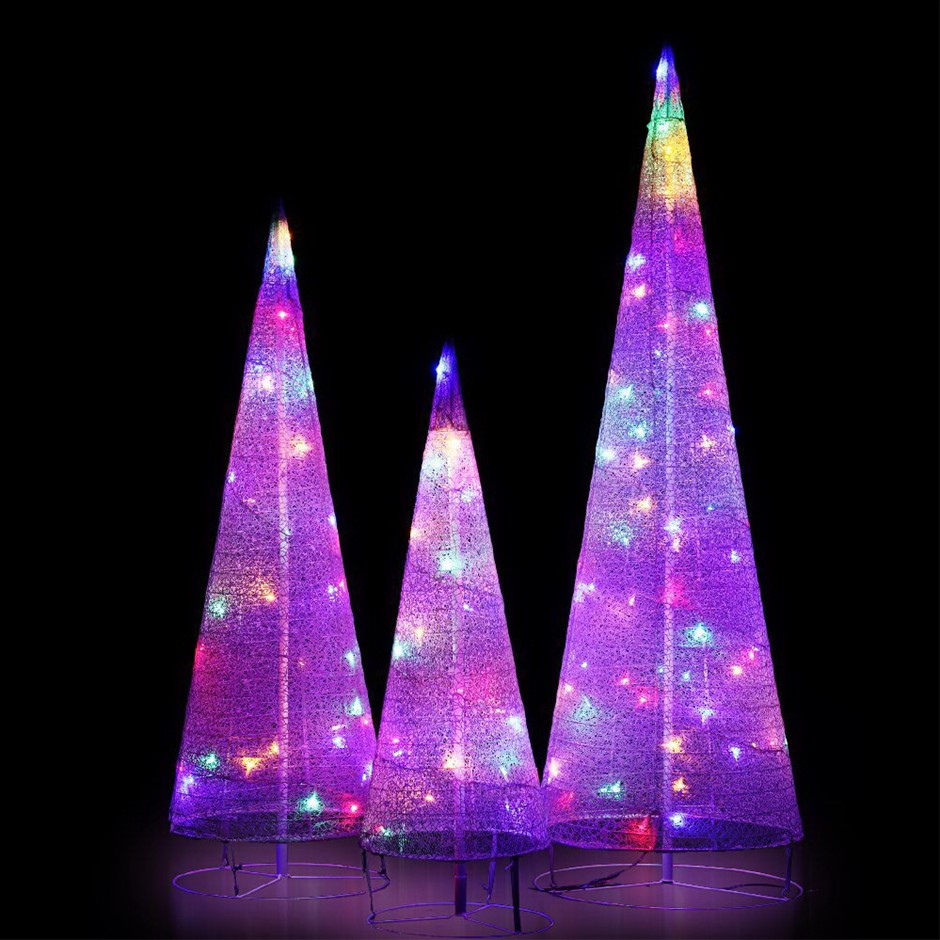 Christmas Motif Lights Foldable Cone Set